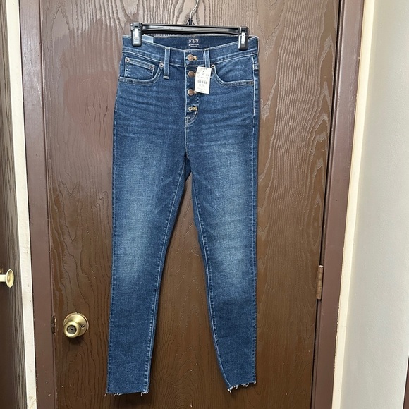 J. Crew Factory Denim - J.CREW Mercantile 10" High Rise Blue Skinny Jeans Size 26 Distressed Stretch